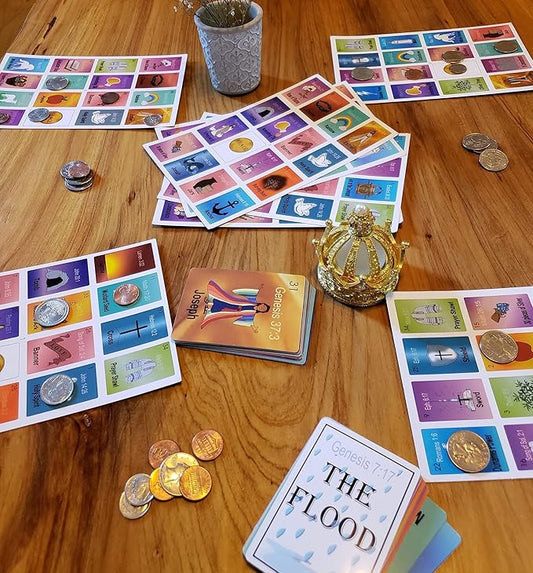 Bible Loteria Game - Christian Bingo - Easy Family-Friendly Party Games - Religious - Card Games for Adults, Teens & Kids - Large Group Games - Spanish Christian Game - 2-10 Players
