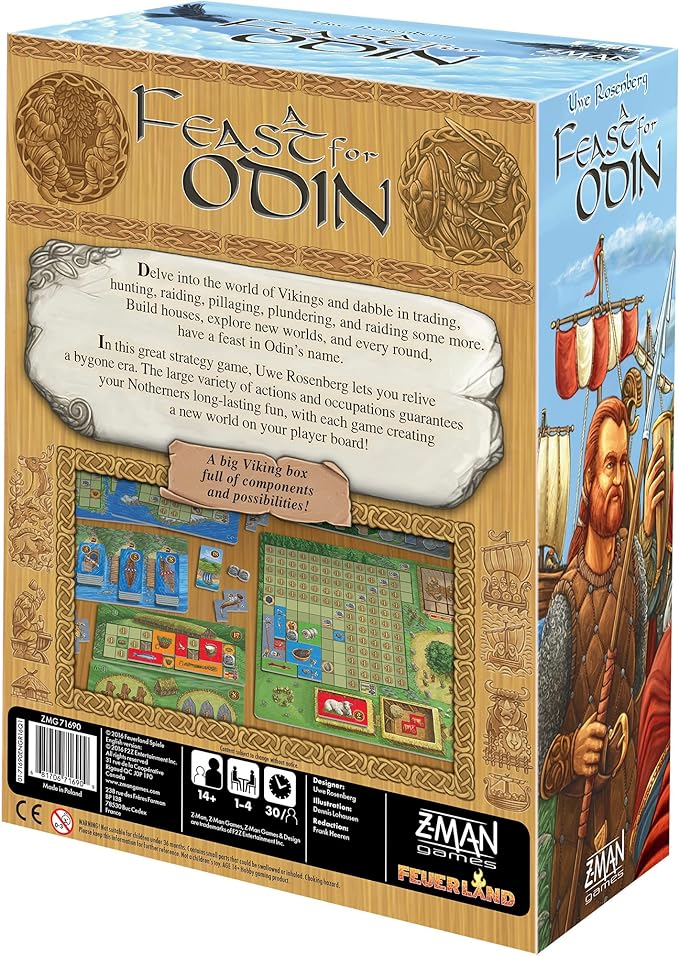 A Feast for Odin Board Game - Viking Saga of Wealth and Glory! Strategy Game, Family Game for Kids & Adults, Ages 14+, 1-4 Players, 30-120 Minute Playtime, Made by Feuerland