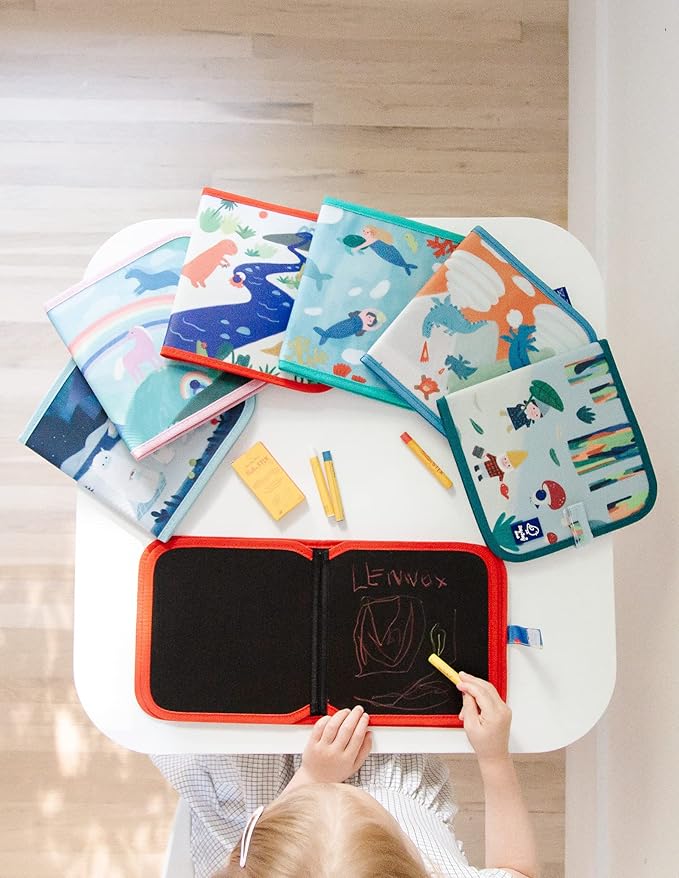 Jaq Jaq Bird Erasable Doodle Pad for Kids,Reusable Mess-Free Coloring and Toddlers Learning Toys-chalkboard and Drawing Books-Includes 4 ButterSitx Chalks-DIN