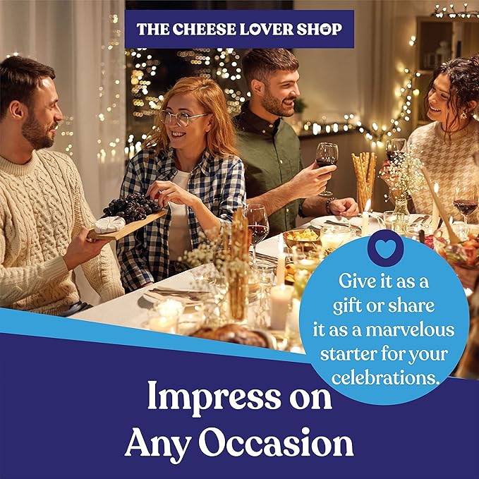 The Cheese Lover Shop Holiday Kit, Platter with 5 Gourmet Cheeses and 6 Accompaniments, Cheese Sampler Gift Set