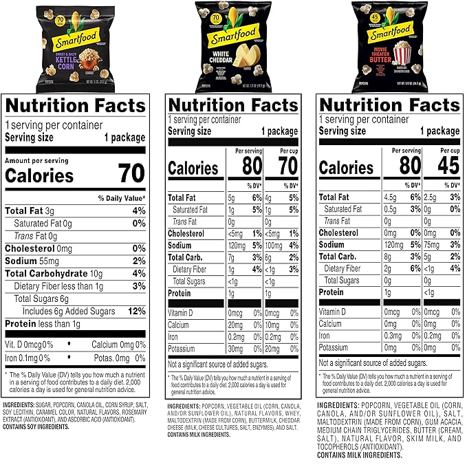 Smartfood Popcorn, Variety Pack, 0.5 Ounce (Pack of 40)