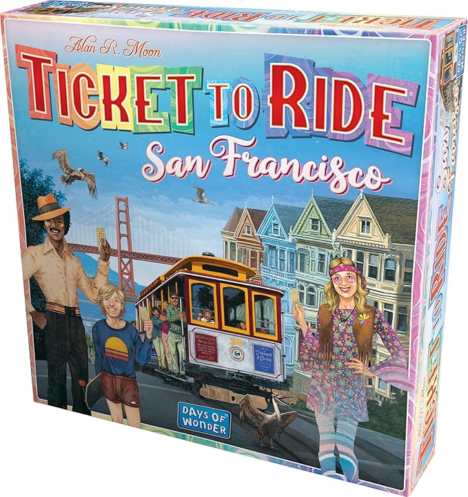 Ticket to Ride San Francisco Board Game - Fast-Paced Railway Adventure in The City by The Bay! Fun Family Game for Kids & Adults, Ages 8+, 2-4 Players, 10-15 Minute Playtime, Made by Days of Wonder