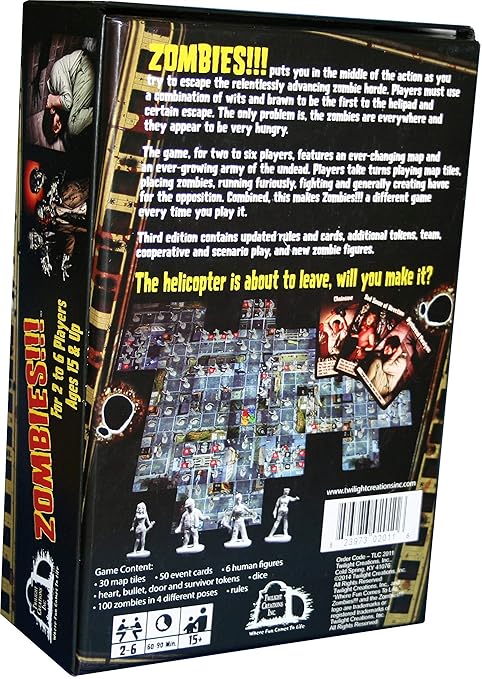 Twilight Creations, Zombies Third Edition - Zombie Survival Board Game - for 2-6 Players, Ages 15+