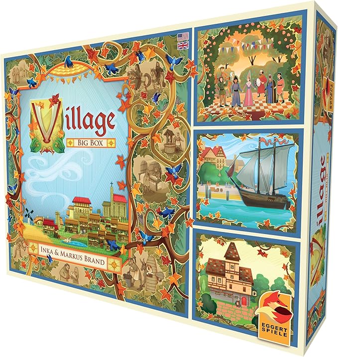 Village Board Game Big Box Edition - Includes All Expansions & Promos! Medieval Farming Strategy Game, Family Game for Kids & Adults, Ages 12+, 1-5 Players, 60-120 Min Playtime, Made by Eggertspiele
