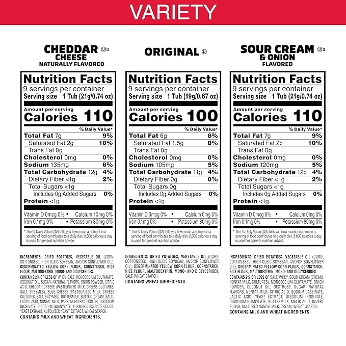 Pringles Potato Crisps Chips, On-the-Go Snacks, Snack Stacks, Variety Pack, 19.3oz Box (27 Cups)