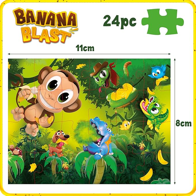 Banana Blast - Pull The Bananas Until The Monkey Jumps Game - Includes a Fun Colorful 24pc Puzzle by Goliath , Green