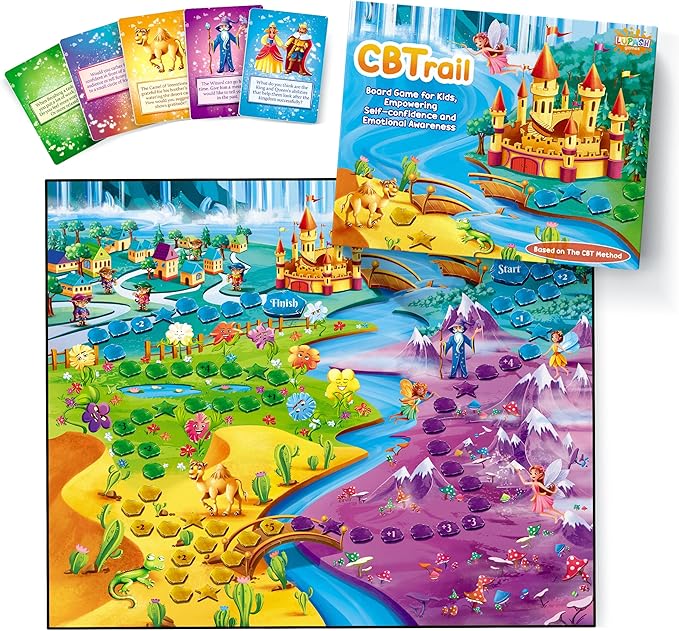 CBTrail Therapy Game for Kids - CBT Emotional Game to Develop Social Skills and Emotional Intelligence - Recovery Board Game for Counselors, Anger, Occupational and Group Therapy, ADHD, and Autism