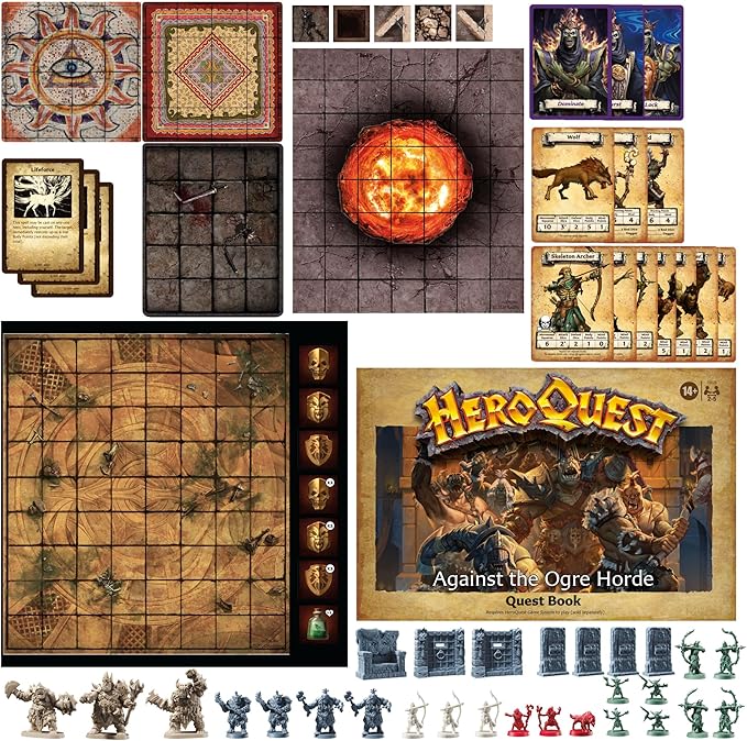 Avalon Hill Heroquest Against The Ogre Horde Quest Pack | Roleplaying Game | Ages 14+ | 2 to 5 Players | Requires HeroQuest Game System to Play, Multicolor, Pack 1