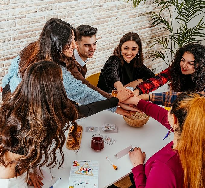 Just One Party Game (White Box) - Cooperative Word Guessing Fun for Friends and Family! Ages 8+, 3-7 Players, 20 Minute Playtime, Made by Repos Production