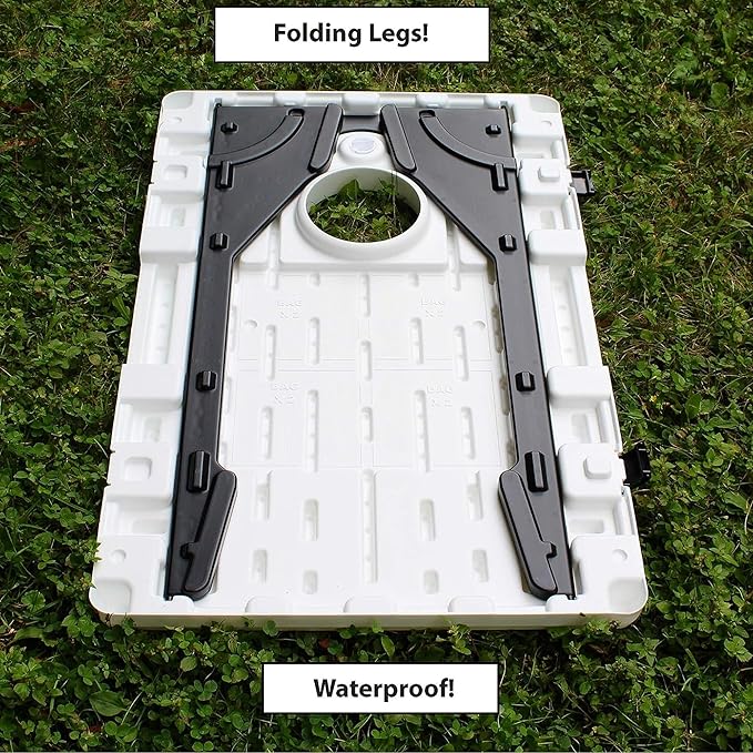 Driveway Games All Weather Corntoss Bean Bag Cornhole Yard Game Set for Indoor and Outdoor Use with 2 Target Boards and 8 Bean Bags