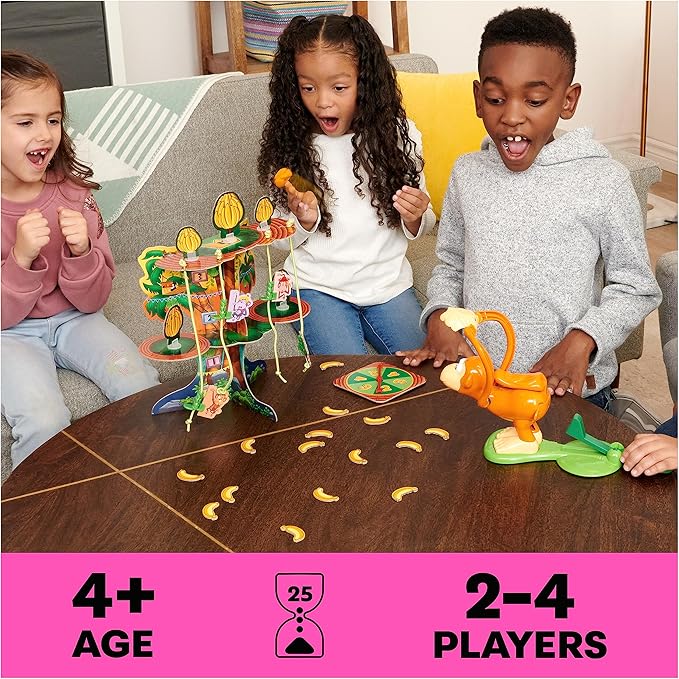 Spin Master Games, Monkey See Monkey Poo, Interactive Monkey Kids Game, Includes Banana-Scented Squishy Dough, Funny Sensory Toy, 2-4 Players, for Ages 4 & Up