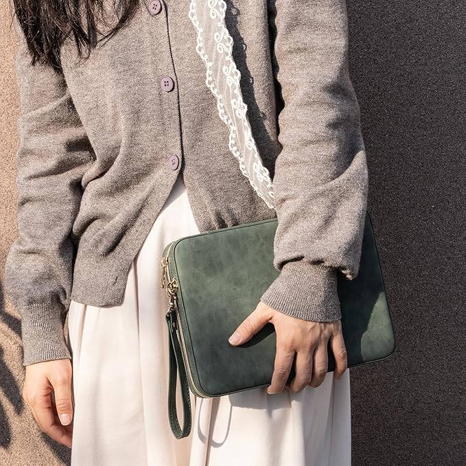 Backgammon Sets for Adults, Classic Board Game with Folding Leather Backgammon Case, Portable Travel Backgammon Game Set (Green)