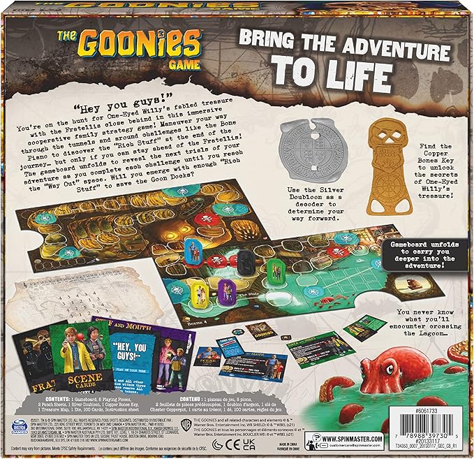 Goonies, The Goonies Game Retro Vintage 80’s Family Movie Board Game, for Kids Aged 10 and up