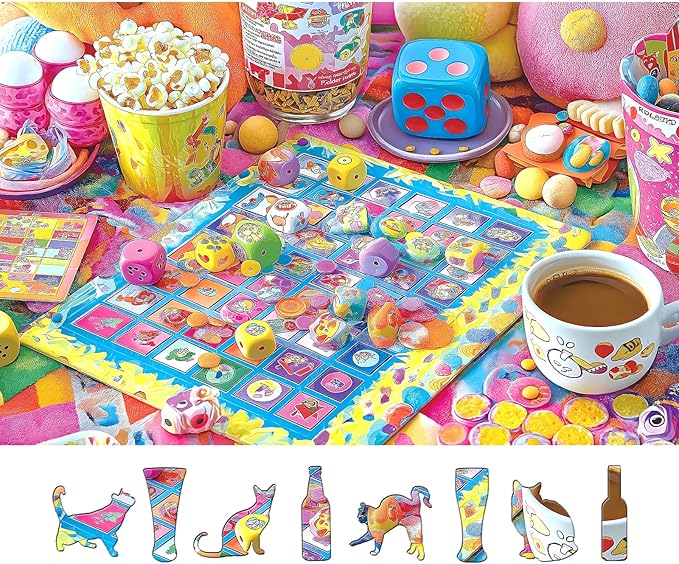500 Piece Jigsaw Puzzle for Adults Colorful Board Game Scene Fun & Challenging Puzzles 500 Pieces with Letters on Back Family Game Night Jigsaw Puzzle for Adults and Seniors (23x15 Inch)
