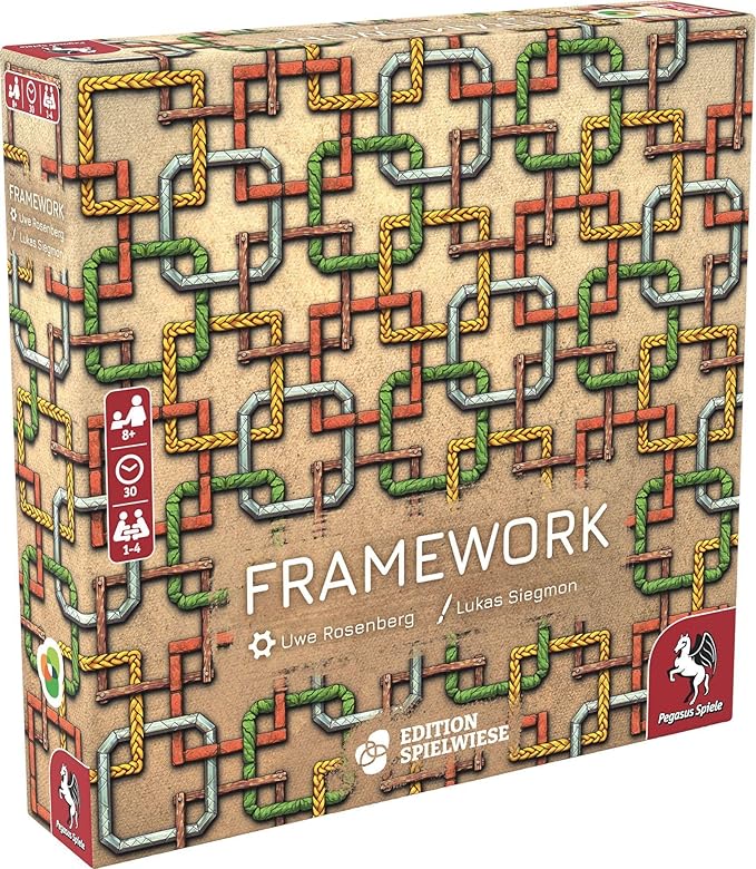 Framework - Board Game by Pegasus Spiele 1-4 Players – Board Games for Family – 30 Minutes of Gameplay – Games for Family Game Night – Kids and Adults Ages 8+ - English Version