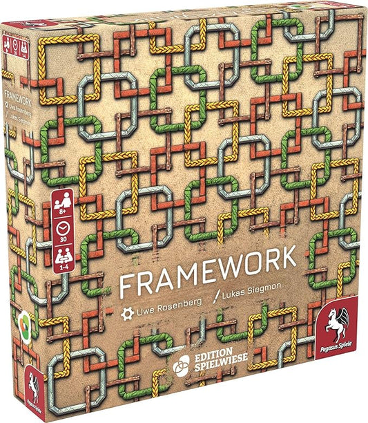 Framework - Board Game by Pegasus Spiele 1-4 Players – Board Games for Family – 30 Minutes of Gameplay – Games for Family Game Night – Kids and Adults Ages 8+ - English Version