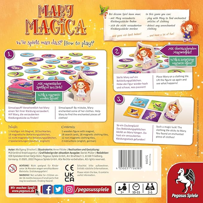 Mary Magica - Board Game by Pegasus Spiele 2-5 Players – Board Games for Family – 10-15 Minutes of Gameplay – Games for Family Game Night – Kids and Adults Ages 3+ - English Version