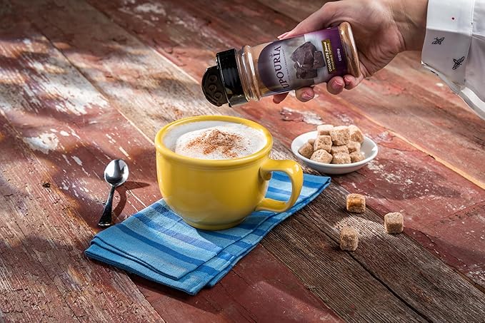 Upouria Chocolate Flavored Shakable Topping for Coffee, Lattes, Desserts, Gourmet Cocoa Taste, 5.5oz