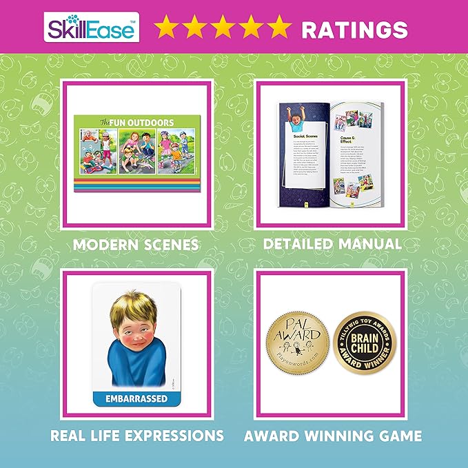 Happy or Not Board Game - Bingo Emotions and Feelings for Social Skills, Emotional Learning Activities, Therapy and Counseling for Kids, Speech Therapy Autism