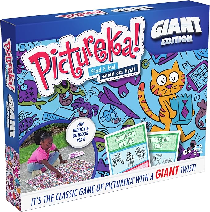 Spin Master Games, Pictureka. Giant Edition, Family Game for Indoor & Outdoor Fun with Big Oversized Board, for Family and Kids, 2-4 Players, Ages 6 & Up