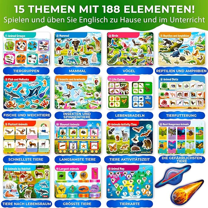 QUOKKA Montessori Busy Book for Ages 4-8 - Pre K Toddler Learning Activities for Homeschooling - My Preschool Busy Book for Toddlers 3-5 - 15 Kids Educational Animal Activities