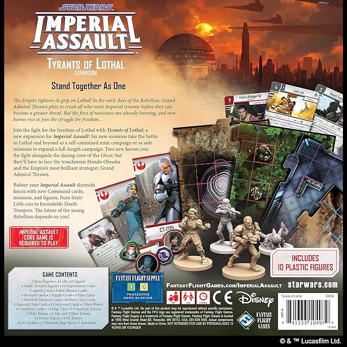 Star Wars Imperial Assault Board Game Tyrants of Lothal EXPANSION - Epic Sci-Fi Miniatures Strategy Game for Kids and Adults, Ages 14+, 1-5 Players, 1-2 Hour Playtime, Made by Fantasy Flight Games