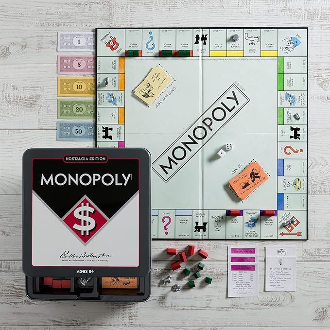 WS Game Company Monopoly Nostalgia Edition Board Game in Collectible Tin
