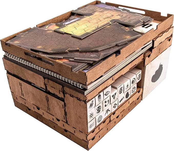 SMONEX Wooden Organizer and Four Player Boards Compatible with Gloomhaven Board Game - Box Suitable for Storage All Gloomhaven Expansions - Insert and Storage