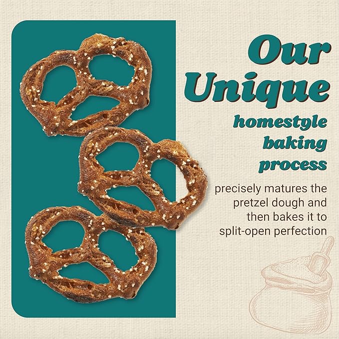 Unique Snacks Original Splits Pretzels, Delicious Homestyle Baked Snack Bag, OU Kosher, and Non-GMO Food, No Artificial Flavor, 16 Oz. Bags, Pack of 12