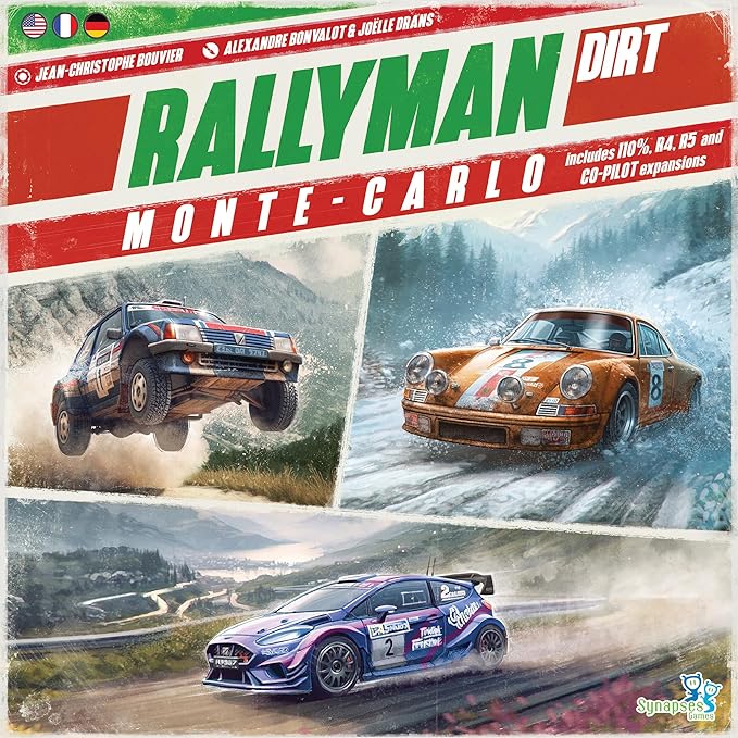 | Rallyman: Dirt Monte Carlo | Expansion | Dice Rolling Board Game | Push Your Luck Game |Ages 14+ | 1 to 6 Players | 60+ Minutes
