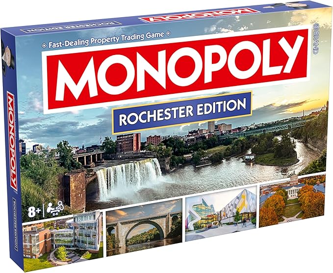 Monopoly Board Game – Rochester, NY Edition: 2-6 Players Family Board Games, Board Games for 8 Years Old and Up, Fun Everyone