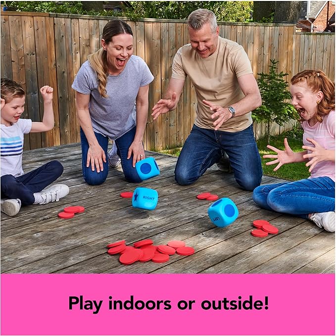 Spin Master Games, Left Center Right Giant Edition, Family Game for Indoor & Outdoor Fun with Big Oversized Board, for Family and Kids, 2-4 Players, Ages 6 & Up