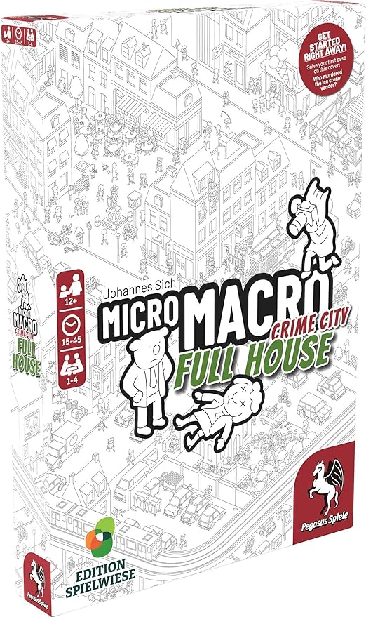 MicroMacro: Crime City: Full House - Board Game by Pegasus Spiele 1-4 Players – Board Games for Family – 15-45 Minutes of Gameplay – Games for Family Game Night – Kids and Adults Ages 12+ - English
