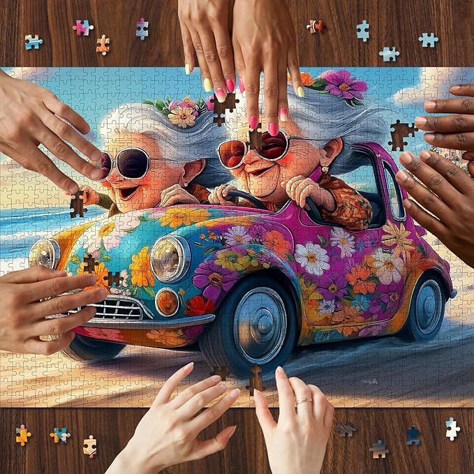 1000pcs Happy Grandma Paper Puzzle - Large Puzzle Toy Adult Game Gift - Family Interactive Game Puzzle DIY Home Decoration Brain Challenge Gift