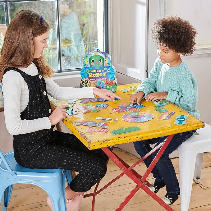 eeBoo: Build a Robot Spinner Game, Combines Simple Numbers with Fun, 2 to 4 Players, 15-30 Minute Play Time, Encourages Imaginative Play, for Ages 3 and up