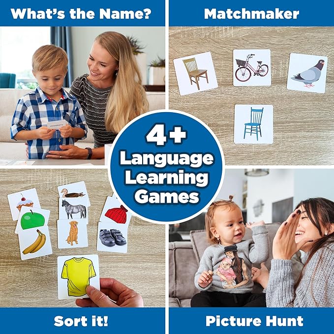 ThinkPsych 450 Thick Picture Cards for Autism Speech Therapy Materials - Flash Cards for Toddlers - Animals, Body Parts, Emotions, Food, Vegetables - ABA Therapy and Tacting Cards