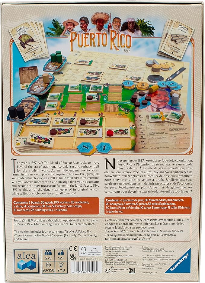 Ravensburger Puerto Rico 1897 Board Game - Strategic Gameplay for Kids and Adults | Enhanced with New Art and Storyline | Expanded Content for Increased Challenge | Ideal for Ages 12 and Up