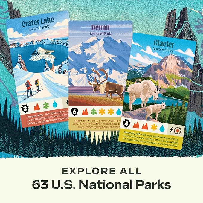 Keymaster Games Parks (2nd Edition) | Base Camp | Beautiful Strategy Game for Families, Adults, Kids or Solo | Explore Nature and The Outdoors by Hiking The US National Parks | Ages 10+ | 1-5 Players