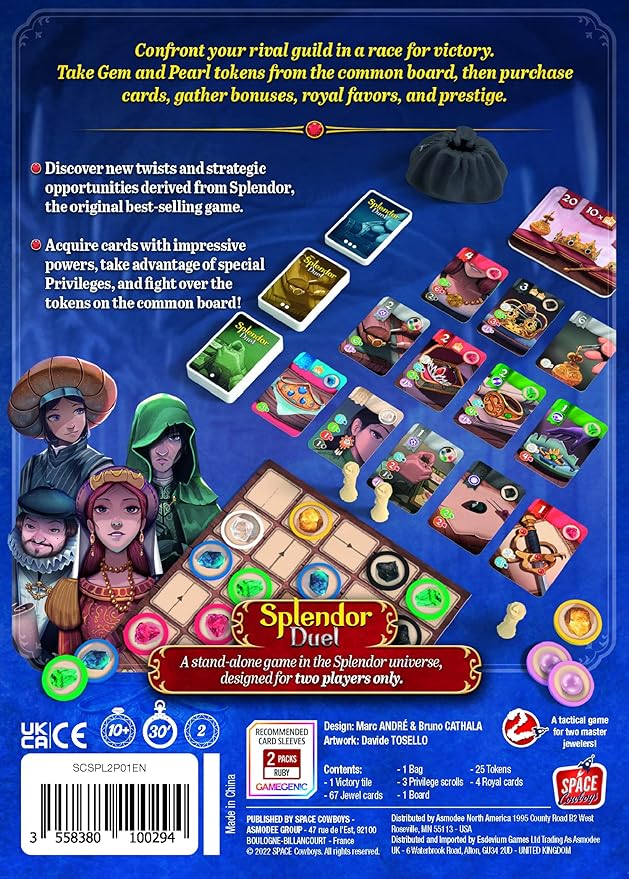 Space Cowboys Splendor Duel Board Game - Two-Player Strategy Game for Intense Gem Collecting Battles - Fun Family Game for Kids and Adults, Ages 10+, 2 Players, 30 Minute Playtime, Made