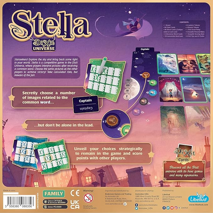 Stella: Dixit Universe Board Game - Competitive Sky Exploration Image Association Game, Strategic Guessing, Fun Family Game for Kids and Adults, Ages 8+, 3-6 Players, 30 Min Playtime, Made by Libellud