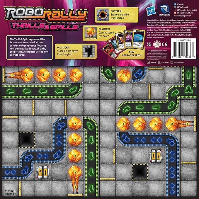 Renegade Game Studios: Robo Rally - Thrills & Spills Expansion - Strategy Programmed Movement Board Game, Racetrack, New Grids, Ages 12+, 2-6 Players