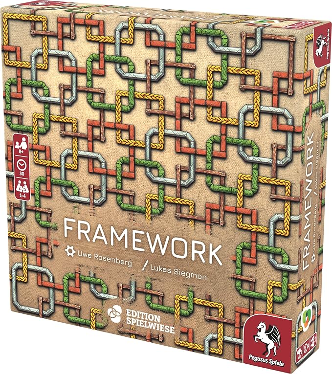 Framework - Board Game by Pegasus Spiele 1-4 Players – Board Games for Family – 30 Minutes of Gameplay – Games for Family Game Night – Kids and Adults Ages 8+ - English Version