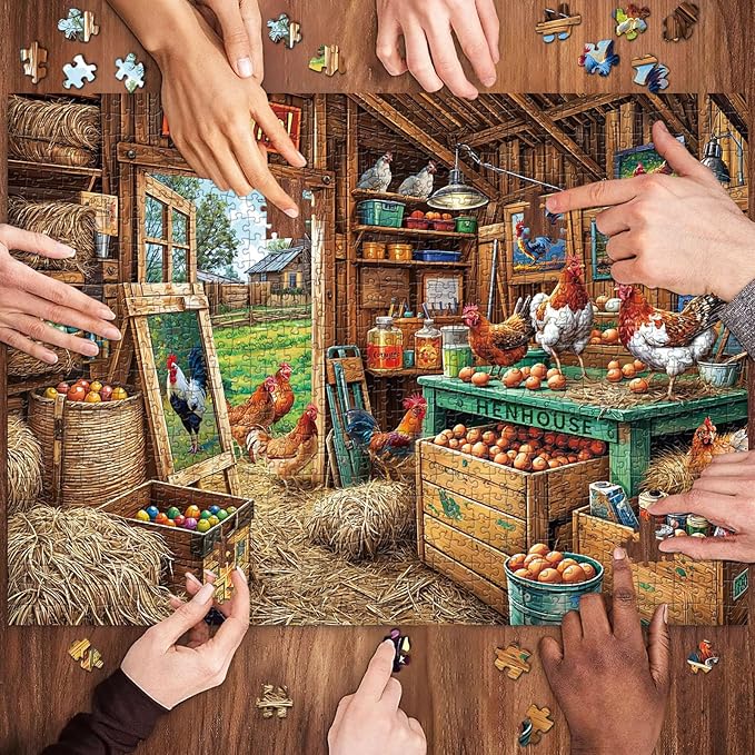 Chicken Coop Puzzles for Adults 1000 Piece, Jigsaw Puzzles for Adults, Adult Challenging Game Toys, Impossible Puzzle, Family Decoration Puzzle