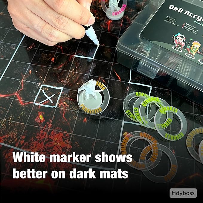 TIDYBOSS Dungeons and Dragons Expansion Pack | 3 X Double Sides 24x 36 Game Grid Mat | 6 Terrains with Lava, Sea, Forest, Cave, Swamp and Desert | Includes 2 x Dry Erase Markers, Eraser and Clips