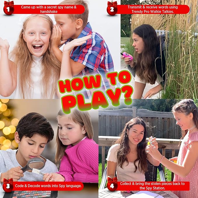 Scavenger Hunt Game for Kids - Walkie Talkies Games Outdoor Active Play Camping Games for Kids Families Treasure Hunt Spy Kit Fun Rainy day PA Activities Board Game for Girls Boys Teens 8-12+