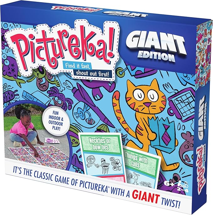Spin Master Games, Pictureka. Giant Edition, Family Game for Indoor & Outdoor Fun with Big Oversized Board, for Family and Kids, 2-4 Players, Ages 6 & Up
