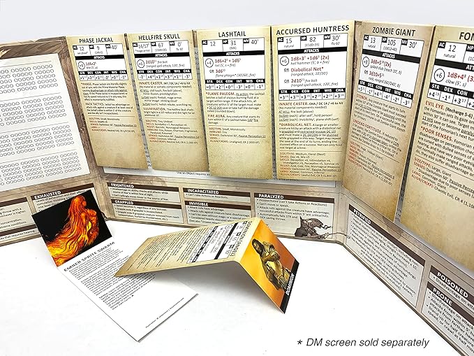 Friends & Foes from Beyond - 50 Illustrated Original 5e Monsters - Initiative Cards for 5th Edition DM's