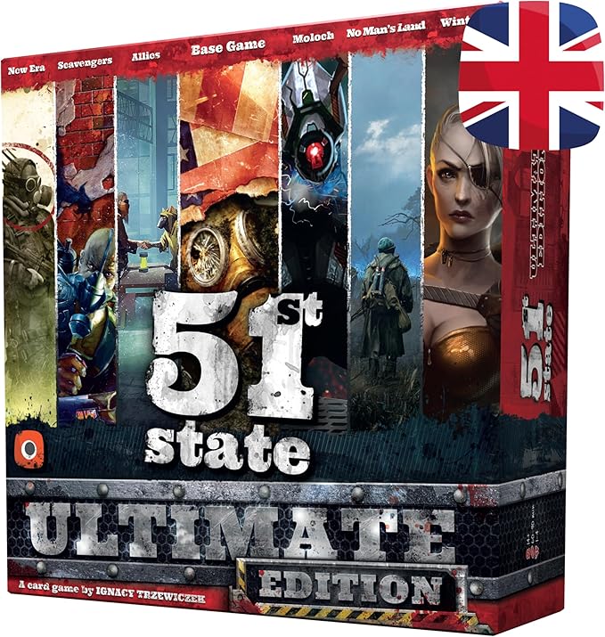 Potal Games, 51st State Ultimate Edition - an Anarchic Strategy Board Game - for 1 to 4 Players, Ages 14+
