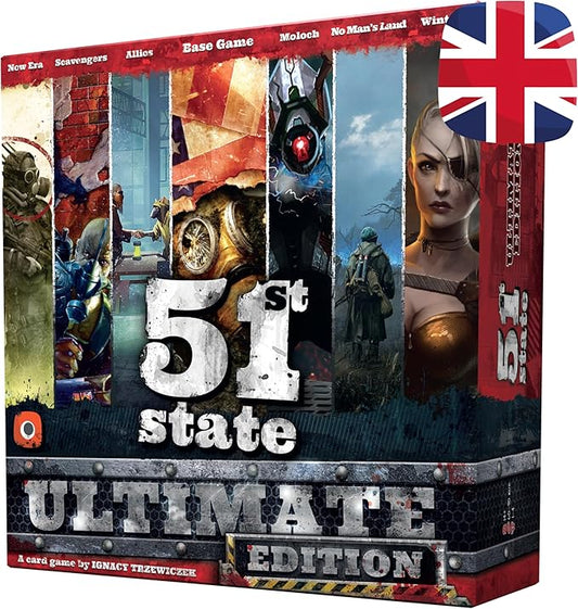 Potal Games, 51st State Ultimate Edition - an Anarchic Strategy Board Game - for 1 to 4 Players, Ages 14+