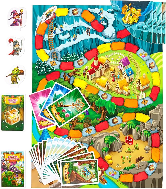 My First Dragon Adventure Board Game - Kids Save The Kingdom, Beginner Fantasy Adventure Game for Children 5+, Exciting Hands-On Dragon Fun for Family Game Night